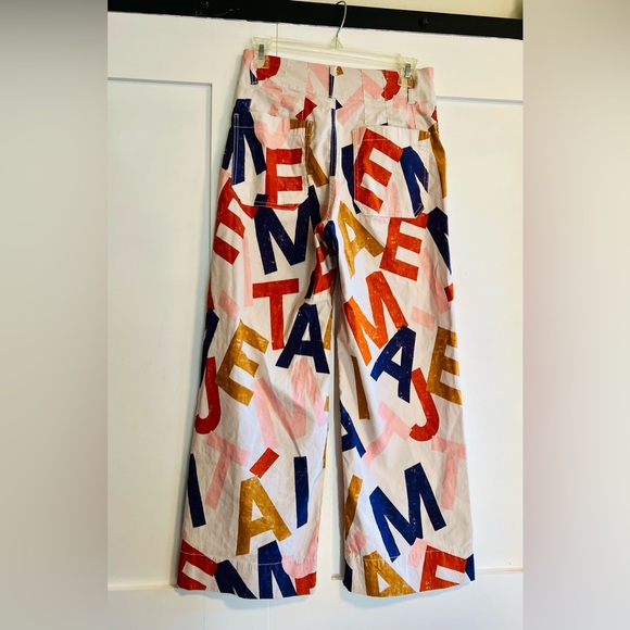 Anthropologie Multicolor Graphic Wide-Leg Pants - Picture 5 of 9